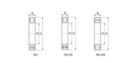 Rulmenți cu role cilindrice Seria: NU2,NU22 schema